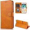 CTIUYA Cover per iPhone SE 2022 / iPhone SE 2020 / iPhone 8 / iPhone 7 Custodia Cover in Pelle Portafoglio a Libro Flip Case Cover con Porta Carte Magnetica Protettiva Completa Cover Custodia,Giallo