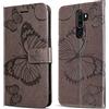 DENDICO Cover per Oppo A9 2020 / Oppo A5 2020, Portafoglio Custodia in PU Pelle per Oppo A9 2020 / Oppo A5 2020, Antiurto Cover a Libro con Slot per Carte, Grigio