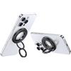 zZjoOoj Supporto magnetico per dita con anello, girevole a 360°, forte magnete N52, utilizzabile direttamente per iPhone MagSafe (12 - 16) e custodie MagSafe - per altri telefoni cellulari con adesivo