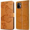 DENDICO Cover per Xiaomi Redmi Note 10 4G / Redmi Note 10S, Portafoglio Custodia in PU Pelle per Xiaomi Redmi Note 10 4G / Redmi Note 10S, Antiurto Cover a Libro con Slot per Carte, Giallo