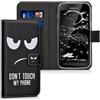 kwmobile Custodia Compatibile con Samsung Galaxy Xcover 4 / 4S Cover - Portafoglio Pelle Sintetica con Chiusura Magnetica - Porta Carte Don't touch my phone