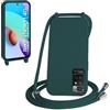 WenBaby Cover Compatible con Xiaomi Redmi Note 11 4G/Note 11S,Cellulare Girocollo Custodia con Cordino TPU Corda Silicone Case Bumper Custodia, Verde scuro