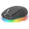 N//B Mouse Wireless Bluetooth 5.0, Mouse Silenzioso Portatile a Doppia Modalità 2400 DPI per PC Laptop Windows/Android (Nero)