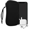 kwmobile Custodia in Neoprene con Zip per Smartphone L - 6,5 - Astuccio Portacellulare a Sacchetto con Cerniera - Borsa in nero
