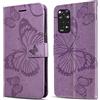 DENDICO Cover per Xiaomi Redmi Note 11 4G / Redmi Note 11S 4G, Portafoglio Custodia in PU Pelle per Xiaomi Redmi Note 11 4G / Redmi Note 11S 4G, Antiurto Cover a Libro con Slot per Carte, Viola