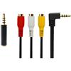 QiCheng&LYS Cavo di uscita audio DVD, placcato oro da 3,5 mm maschio a 3 RCA femmina, cavo audio stereo per smartphone, tablet MP3, altoparlanti, Home Theater, 0,2 m (da 3,5 gomiti a 3 RCA femmine)