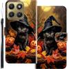 WUACYEAMING Custodia Compatibile con Motorola Edge 2026,con Slot Carte PU Pelle Portafoglio Libro Case Antiurto Bumper Motivo Magnetica Flip Protettiva Resistente Gatto di zucca