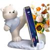Generic Simpatico supporto per telefono, statuette regolabili in resina antiscivolo a forma di orso, supporto per telefono cellulare da scrivania, per casa, ufficio, vlogging, videochiamate, intrattenimento
