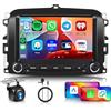Hodozzy 6GB+128GB 8-Core Autoradio per Fiat 500L 2013-2019 Android Autoradio Bluetooth GPS, 2 Din 7 Pollici Touchscreen Radio con CarPlay Android Auto Wireless, WiFi DSP FM RDS Canbus Telecamera