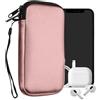 kwmobile Custodia in Neoprene con Zip per Smartphone L - 6,5 - Astuccio Portacellulare a Sacchetto con Cerniera - Borsa in oro rosa metallizzato