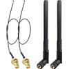 Futheda 2 Pezzi Antenna WiFi Bi-Banda 2.4GHz 5GHz 5.8GHz 8dBi MIMO RP-SMA Maschio Omnidirezionale＋Cavo da U.FL IPX MHF4 a RP-SMA femmina 20cm per Scheda di Rete Wireless Intel M.2 NGFF Router WiFi
