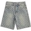 Xinyilau Pantaloncini Jeans Larghi da Uomo Y2k Pantaloncini di Jeans Patchwork Pantaloni Larghi Hip-Hop a Gamba Larga Y2k(A,S)