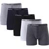 SARIMON Boxer classici da uomo con elastico in vita, con bottoni, design elasticizzato, traspirante, biancheria intima per ogni occasione, colori assortiti, confezione da 3, Colore: nero. Colore: