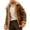 Generico Giubbotto Invernale Uomo Pelle Stile Vintage Giacca Moto Impermeabile Giacca Tuta Elegante Giubbotto Leggero Sportiva Giacca Calda Uomo Trekking Casual Winter Jacket Men Cappotto Softshell Antivento
