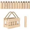 SPORTNOW Mölkky Gioco di lancio in legno Kubb gioco vichingo con 12 skittles, 1 piano, per famiglia, gruppi di giardino, picnic, spiaggia, tempo libero