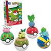 Mega Brands MEGA Pokémon - Set Pokéball Squadra di Tipo Erba, con 118 pezzi da costruire, include 4 Pokémon di Tipo Erba costruibili e snodati con 4 sfere Pokéball, giocattolo per bambini, 6+ anni, Verde, HWR77