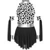 XUNZOO Bambina Cavegirl Roba Con Stampe Di Leopardo Con Maniche Corti Per Feste Carnevale Party E Serate Costume Mucca 15-16 anni