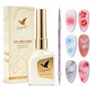 MAGIC ARMOR Blooming Gel Nail Art, 15 ml, gel trasparente per acquerello, marmo, ombre e aura, smalto UV con puntini, per saloni di unghie e manicure fai da te