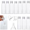 CAASFOOY Bottiglie da viaggio 100 ml, 10 flaconi liquidi da riempire con Viaggio Aereo con 3 Imbuti, ContenitoriContenitori di plastica trasparente, bottiglie per cosmetici per Shampoo Lozioni Liquide Creme