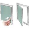 Awenta Mkk-shop, Kral13 - Finestrella copritubi, 400 x 600 mm, cartongesso, 12,5 mm, cornice in alluminio, colore verde menta