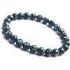 Stone-Beads Braccialetto elastico con perle rotonde in serafinite naturale, 7 mm, colore: Verde, Small, Cristallo Cristallo Serafinite, Serafinite