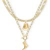 Ticome Collana da cowgirl da donna con ciondolo a forma di stivale da cowboy, collana a catena a doppio strato, collana con ciondolo in lega alla moda e personalità alla moda (oro), Argento