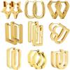 AUNEK Set di Orecchini a Cerchio per Donna, 9 Paia Cerchi Leggeri Spessi E Sottile, Cerchi Intrecciati E Cuff, Gioielli Minimalisti Quotidiani, Confezione Regalo