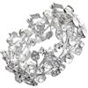 WRITWAA Bracciale Elastico da Donna Perle e Cristalli, Design Unico in Lega e Cristallo Argento, Elegante Accessorio per Matrimoni e Feste