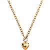 Mikovivi Collana a Cuore Spesso, Collana a Catena con Ciondolo a Cuore Collana Statement Collane a Levetta Collane a Maglie Gioielli Spessi Regali di Gioielli con Collana per Donna (Oro)