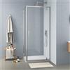 Parama Box doccia cromato 80x90cm con anta a battente da 80cm e parete fissa da 90cm vetro 6mm trasparente anticalcare h190 | Lerici