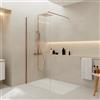 Parama Doccia walk-in 140 cm vetro 8mm anticalcare h200 profilo rame spazzolato | Keros