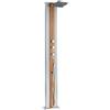 Doccia Solare Ibrida da Giardino 40L Miscelatore e Doccetta Lavapiedi Alluminio Metallizzato/Legno