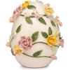 PALAIS ROYAL Decorazione Uovo Ovetto di Pasqua con Fiori 10,5cm Bianco Porcellana