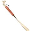 KAJNBN Calzascarpe a Testa di Cavallo lungo 32cm in Legno e Lega Marrone