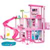 Barbie - casa dei sogni di barbie, playset casa delle bambole con piscina, scivolo a 3 piani, ascensore e aree di gioco per cuccioli, 75+ accessori, 3+ anni, hmx10