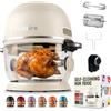 Fritaire - Air Fryer in vetro autopulente. Friggitrice ad aria con capacità di 4,8 l e sistema di riscaldamento a convezione Vortex Whirlwind (Bianco)