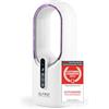 TZS First Austria - Ventilatore da Tavolo a Batteria - 5W - 3 Velocità & Timer - Ventilatore senza Pale Silenzioso con Luce Notturna 7 Colori & USB-C - Touch - Bianco