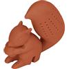 Nikou Filtro da tè in silicone per uso alimentare, a forma di scoiattolo, per caffè e tè, facile da pulire, lavabile in lavastoviglie, 14 x 8,9 cm