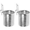 FESTFENDS Pentola con Scolapasta Doppio 2 Pezzi Acciaio Inox Argento | Filtrare e Friggere, Rustproof e Resistente al Calore, Facile da Pulire con Gancio Salvaspazio