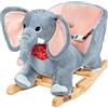 DEUBA® Elefante di Peluche a Dondolo in Legno con Suoni Cintura di Sicurezza Giochi Infanzia Bambini Giocattolo Regalo