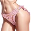 Generico Imbracatura Regolabile per Strap-On Leggera in PU con 2 Piastre, 6 O-Ring (3S/3M) per Gioco Vaginale e Anale (Rosa)