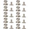 SEIWEI 10 borchie a bottone in argento massiccio con testa rotonda e viti, set di rivetti in lega di zinco, accessori fai da te in pelle per cinture, cinghie, borsa (6 mm)
