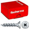 Fischer PowerFast II Viti Legno Truciolari Pozi CZF 5,0x30 Filetto totale, Testa svasata piana, Rivestimento in Cera, 500 Pz