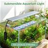 NONE Lampada LED Regolabile per Acquario con Timer, 28/38/48/58cm, Luce a Spettro Completo per Vasche di Pesci con Staffa Estensibile, Modalità di Temporizzazione Dimmerabile 6/10/12H per Piante