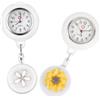 OATIPHO Orologio da Infermiere Clip Retrattile in Metallo e Quarzo, 2 Pezzi, Resistente e Pratico, per Professionisti e Infermieri Donna