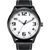 NUOVO Orologio da uomo nero con quadrante grande e numeri arabi, cinturino nero, orologio moderno classico da uomo, moderno.., bianco, Moderno