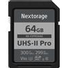 Nextorage Scheda SDXC Nextorage UHS-II V90 64 GB/128 GB/256 GB, 300 MB/s, 4K/8K, dal...