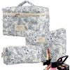 Generic Trousse organizer per articoli da toeletta, set da 3 pezzi con motivo floreale, organizer per cosmetici in cotone, borsa estetica a forma di, borsa da viaggio leggera, borsa organizer da viaggio