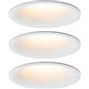 Paulmann Set da 3 faretti da incasso a LED Paulmann Cymbal 2000-2700K Bianco opaco | Funzione di regolazione della luce calda, Temperatura del colore da 2000K a 2700K, IP44, per Montaggio a soffitto