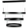 V-TAC VT-82-3-B lampadario led a sospensione ad anelli 86W in metallo con 3 cerchi colore nero luce 3000k dimmerabile - 213990